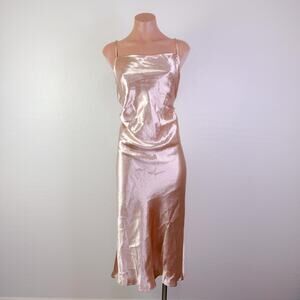 Skylar Rose Satin Slip Square Neck Dress Cocktail Champagne Pink Size 20 / 16